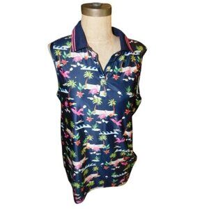Dink Up Size M Medium Pickleball Flamingo Activewear Shirt Top